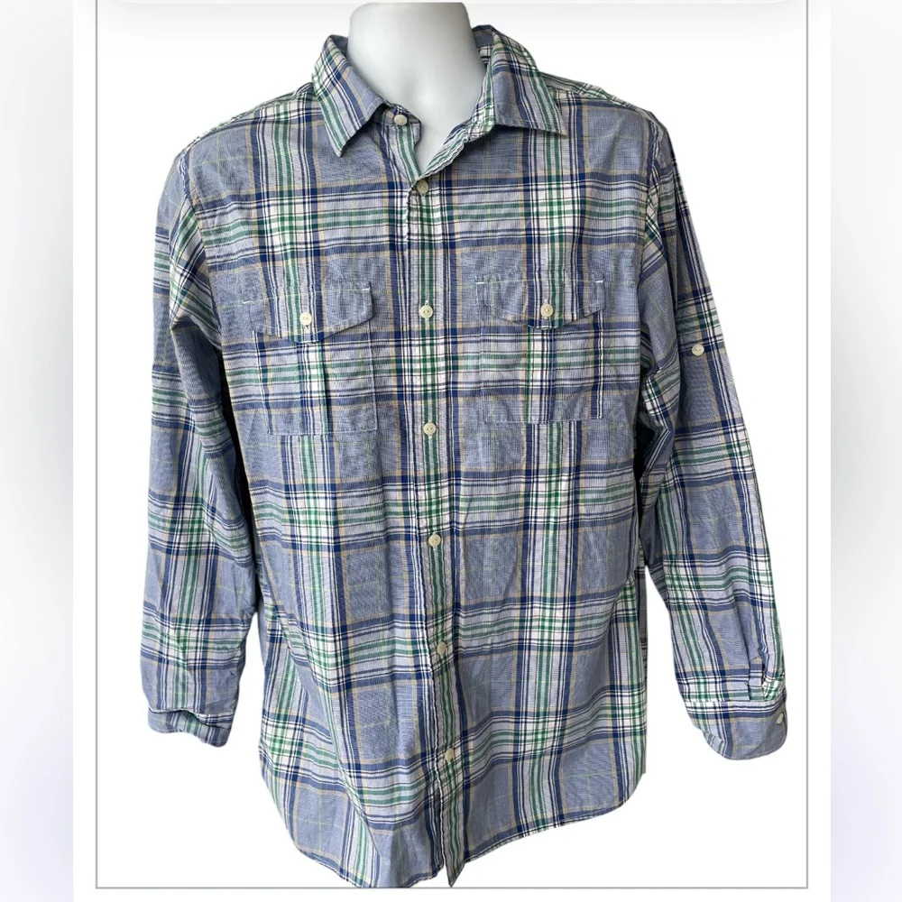 Banana Republic plaid button down shirt large